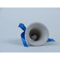 Bunzlau miniatuur kerstklokje 5 cm.  * 308-2597 kippen *